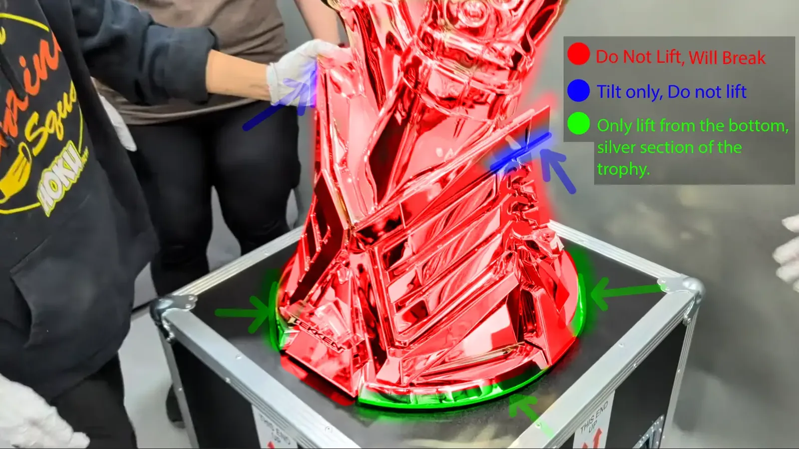 Diagram of the approved lift areas on the trophy